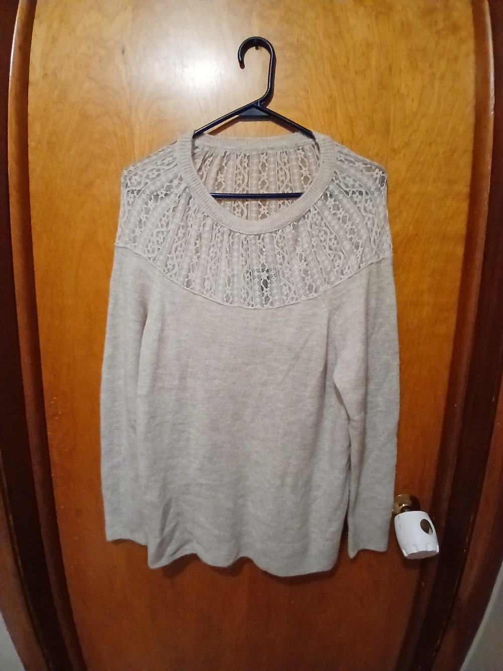 Express Women’s Scoop Neck Sweater  with Lace Yoke